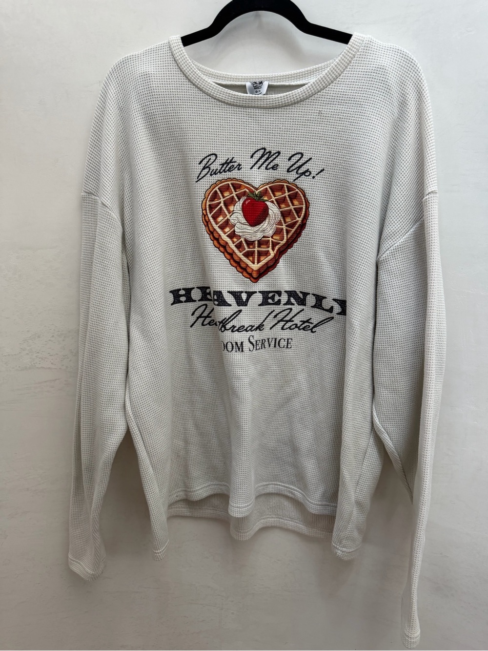 Boys Lie Cream Graphic Waffle-Knit Shirt